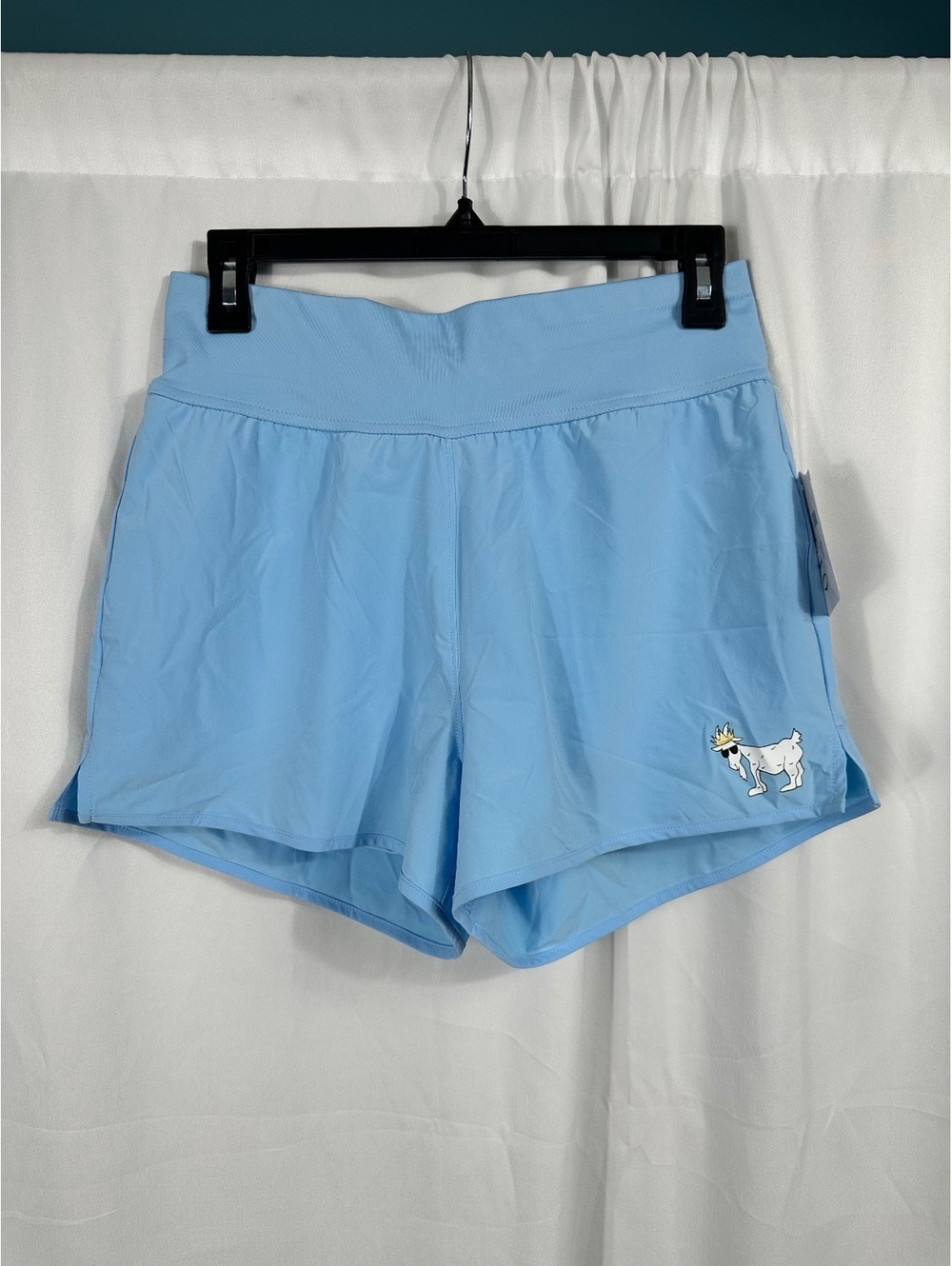 GOAT USA Women's Light Blue Athletic Shorts with Inner Lining Small